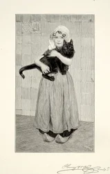Mädchen mit Katze