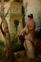 Mädchen am Brunnen