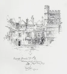 Brasenose College, Oxford, zeigt den Eingang zu den Zimmern des englischen Geistlichen und Schriftstellers Reginald Heber
