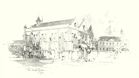 Die Temple Church, London, im Jahr 1761