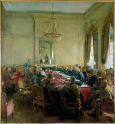 Erster Weltkrieg (1914-1918): Ein Treffen des Obersten Rates im Trianon-Palast in Versailles im Juli 1918