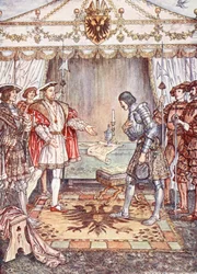 Bayard präsentiert Henry VIII, Illustration aus 
