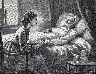 Eine Tochter am Sterbebett ihrer Mutter