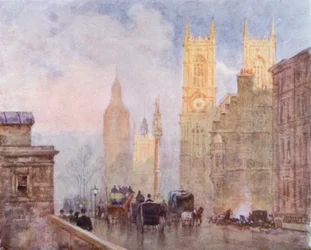 Das Ende der Victoria Street, Westminster (Farblithografie)