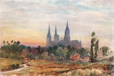 Bayeux von den Wiesen aus