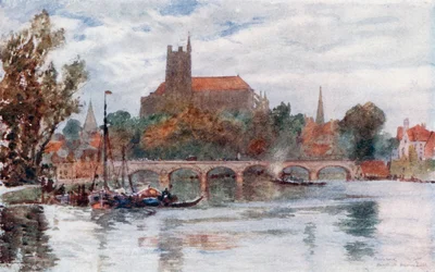 Die Brücke und Kathedrale, Auxerre