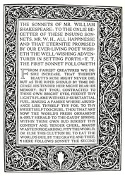 Riccardi Press: Seite aus den Sonetten von Shakespeare, um 1914