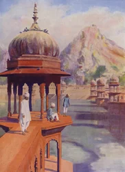 Heiliger Tank, Alwar, Rajasthan, Indien