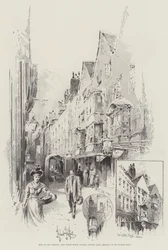 Stücke von Alt-London, die White Horse Taverne, Fetter Lane, die bald abgerissen wird