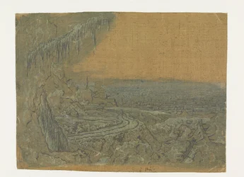 Fernsicht mit einer Straße und moosigen Zweigen