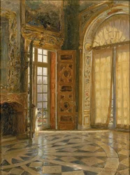 Ecke des Vestibüls im Schloss Schleissheim, Prinzregent Luitpolds Palast, 1880