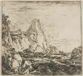 Die kleine Brücke nahe dem Felsen, aus der Serie Set of Landscapes