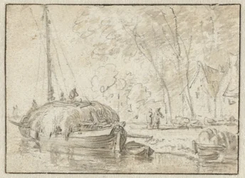 Heuschiff an einem Ufer