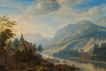 Blick auf den Rhein bei Schloss Rheineck