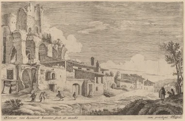 Landschaft mit einem Künstler beim Skizzieren