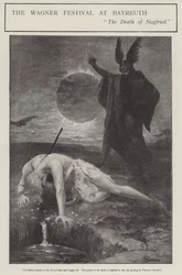Das Wagner-Festival in Bayreuth: der Tod Siegfrieds (Litho)