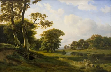 Waldlandschaft bei Hellebæk. Herbst