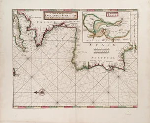 Karte der Seeküste von England bis zu den Meeren