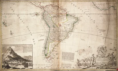 Karte von Südamerika, ca. 1715
