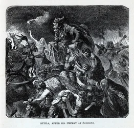 Attila nach seiner Niederlage bei Soissons, 1882