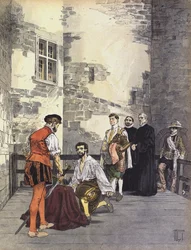 Hinrichtung von Charles de Gontaut, Herzog von Biron, wegen Hochverrats in der Bastille, Paris, 1602