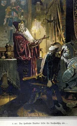 Illustration von Vogel für eine Erzählung der Brüder Jacob (1785-1863) und Wilhelm (1786-1859) Grimm