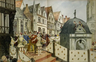 Königlicher Umzug in den Straßen von Paris anlässlich der Hochzeit am 18. August