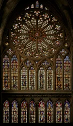 Das Rosettenfenster und Lanzetten mit Propheten, Patriarchen und Aposteln, 14. Jahrhundert