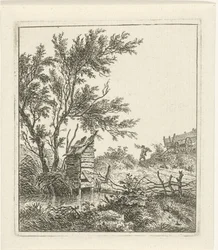 Landschaft mit Holzsammler