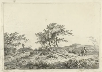 Landschaft mit Reiter und Fußgänger