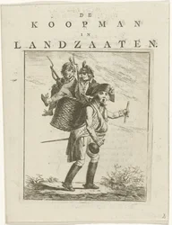 Liedblatt und Spottbild mit Soldaten