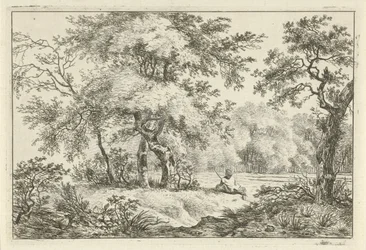 Ruhender Mann im Wald