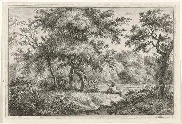 Ruhender Mann im Wald