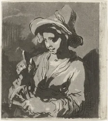 Frau mit Fächer
