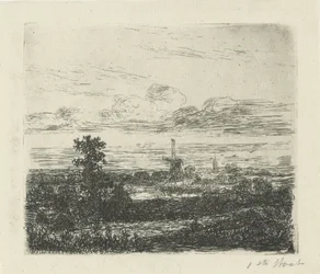 Landschaft mit einer Mühle