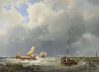Küstenlandschaft mit Fischerbooten