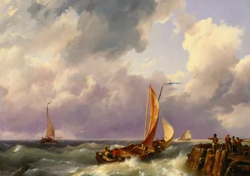 Schiffe an einem Steg, 1852
