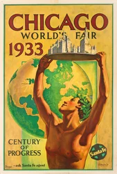 Plakat, das die Weltausstellung 1933 in Chicago bewirbt
