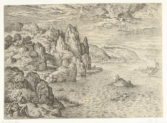 Küstenlandschaft mit Hero und Leander (Landschaften mit biblischen und mythologischen Szenen)
