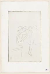 Tänzerin zieht ihren Schuh an