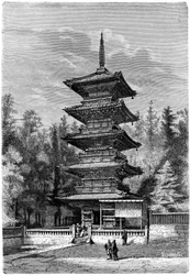Buddhistischer Tempel, Nikko, Japan, 1895