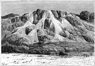 Versteinerter Wasserfall von Hammam el Meskoutine, Algerien, um 1890