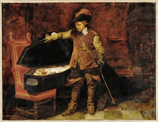 Cromwell öffnet den Sarg von König Karl I.