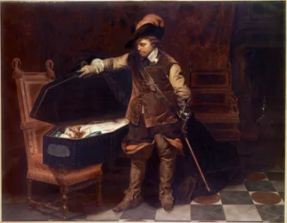 Oliver Cromwell vor dem Sarg von Karl I. Stuart (1649)