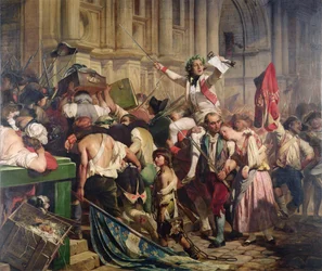 Die Eroberer der Bastille vor dem Hôtel de Ville im Jahr 1789, 1839