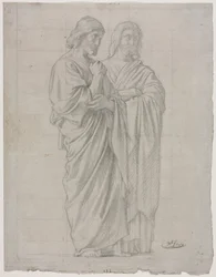 Zwei stehende Figuren (Studie für den linken Teil der Mission der Apostel)