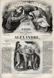 Alexander der Große Tragödie in fünf Akten - Gravur in „Werke von Jean Racine“ illustriert von Pauquet und mit einer Notiz von Emile de La Bedolliere - 1851