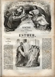 Illustration für „Esther“ von Jean Racine - Gravur in „Werke von Jean Racine“ illustriert von Pauquet und mit einer Notiz von Emile de La Bedolliere - 1851
