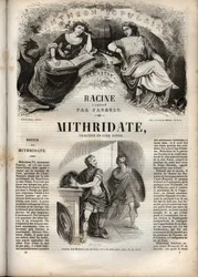 Mithridate Tragödie in fünf Akten von Jean Racine - Gravur in „Oeuvres de Jean Racine“ illustriert von Pauquet und mit einer Notiz von Emile de La Bedolliere - 1851
