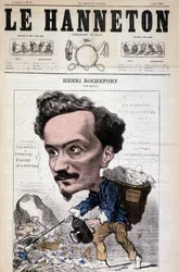 Karikatur von Henri Rochefort (1831-1913), französischer Journalist, Schriftsteller und Politiker. In Le Hanneton, 4. Juni